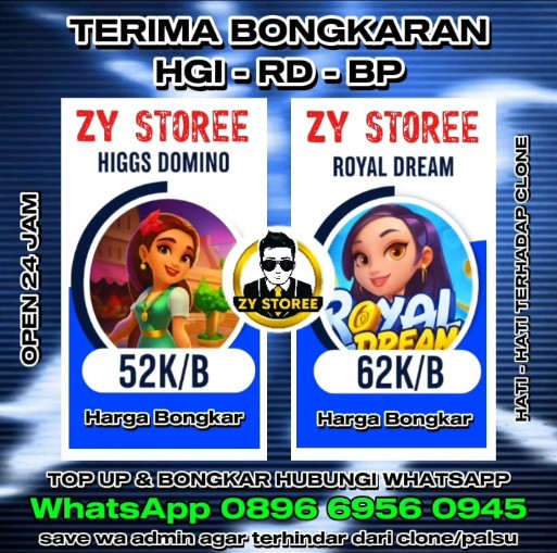 produk BONGKAR CHIP HIGGS GAME & ROYAL DREAM